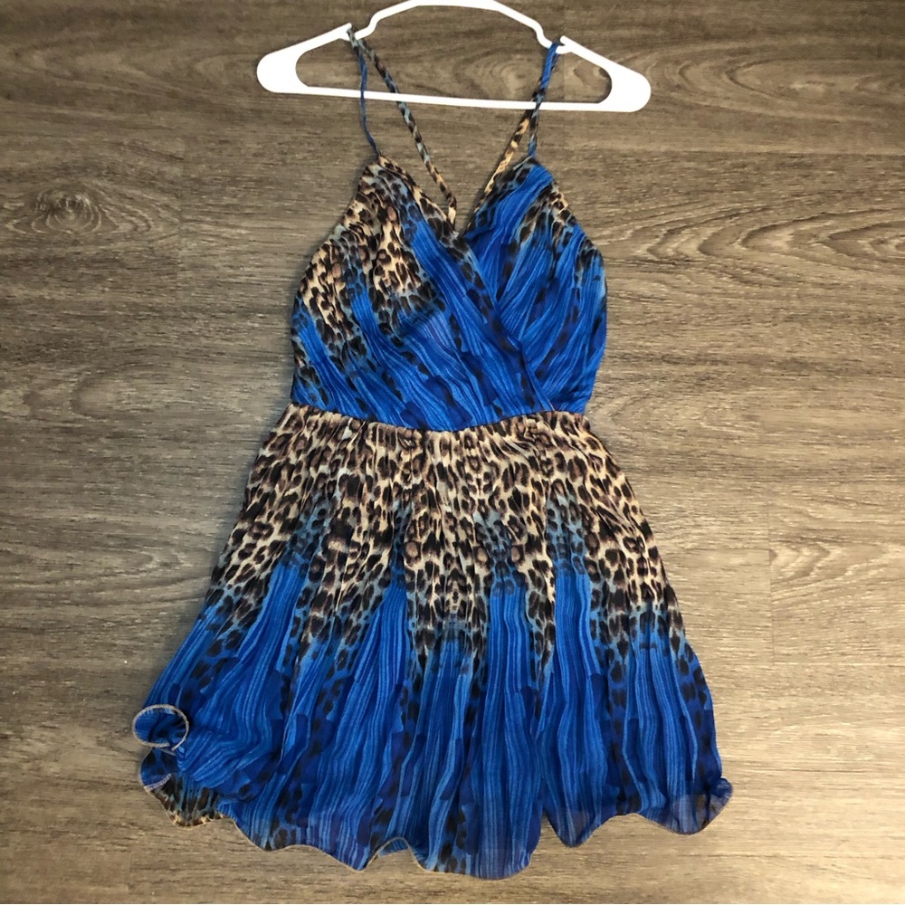 Blue cheetah trendy y2k dress